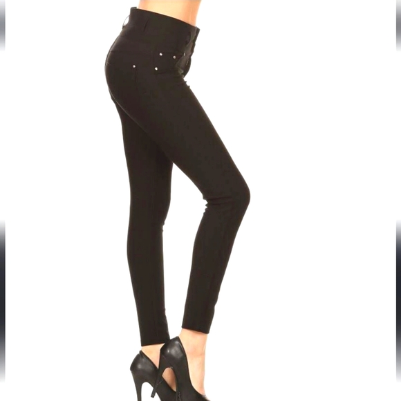 T & Y Women's High Waisted Jean Leggings - Picture 3 of 13